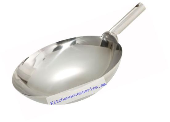 Winco WOK-16W Stainless Steel Wok with Welded Joint Handle, 16-Inch