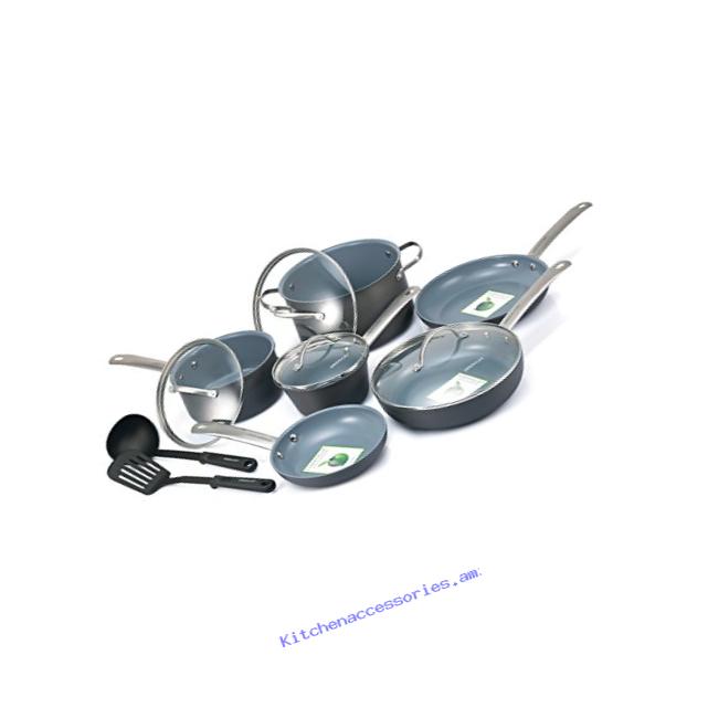 GreenLife Gourmet Healthy Ceramic Non-Stick Hard Anodized 12pc Cookware Set
