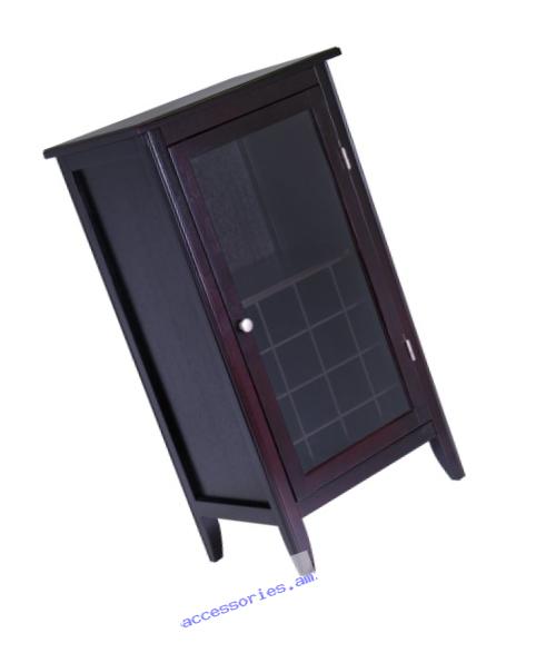 Winsome Wood Wine Cabinet with Glass Door, Espresso