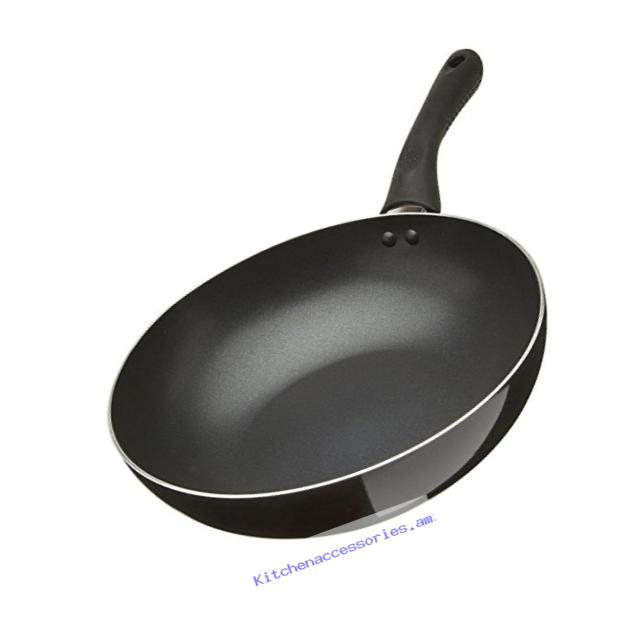 Ecolution Artistry Non-Stick Stir Fry Pan – Eco-Friendly PFOA Free Hydrolon Non-Stick – Pure Heavy-Gauge Aluminum with a Soft Silicone Handle – Dishwasher Safe – Black – 11” Diameter