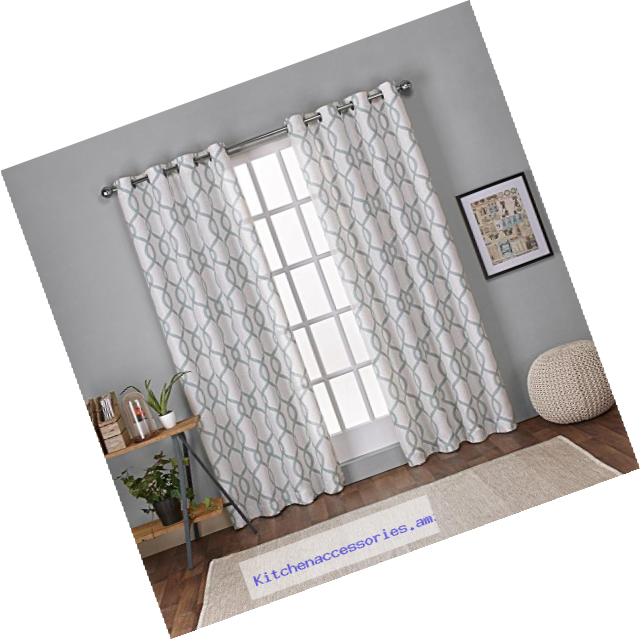 Exclusive Home Kochi Linen Blend Window Curtain Panel Pair with Grommet Top, Sea Foam, 54x84, 2 Piece