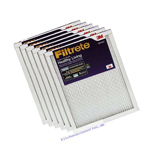 Filtrete Healthy Living Ultra Allergen Reduction Filter, MPR 1500, 17.5 x 23.5 x 1-Inches, 6-Pack