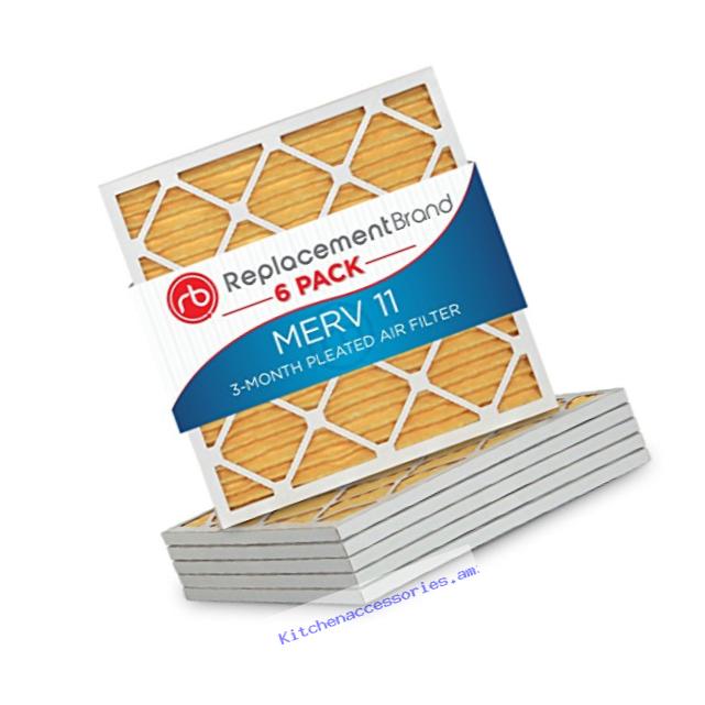 ReplacementBrand 16x25x1 MERV 11 Air Filter / Furnace Filter (6 Pack)