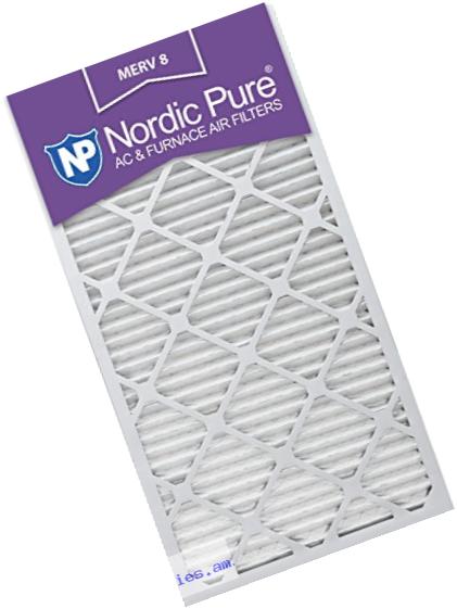 Nordic Pure 20x30x1M8-6 MERV 8 Pleated AC Furnace Air Filter , 20x30x1, Box of 6