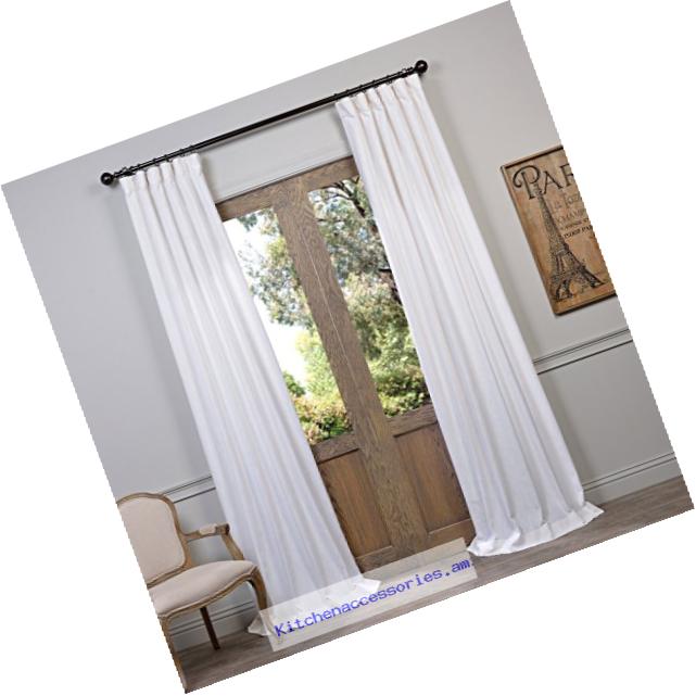 HPD HALF PRICE DRAPES Half Price Drapes FHLCH-VET13191-108 Heavy Faux Linen Curtain, 50 x 108, White