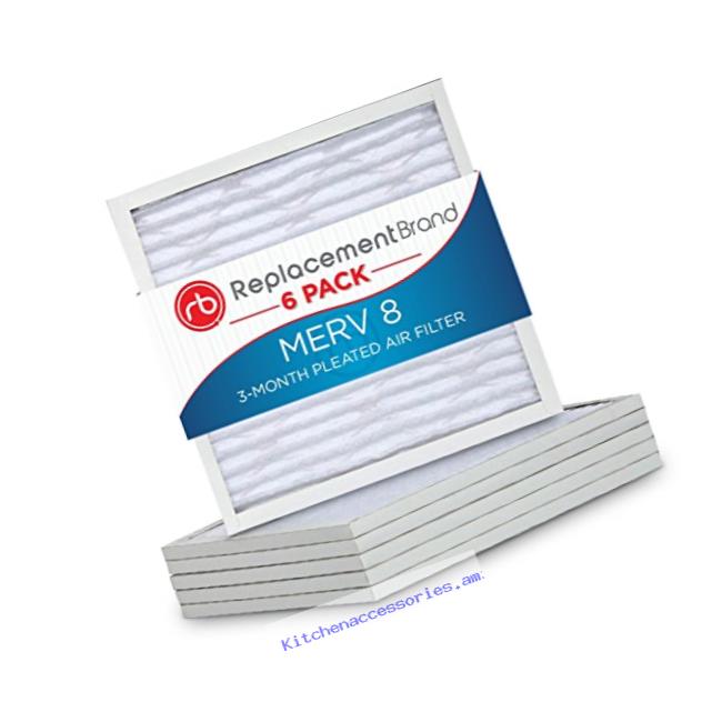 ReplacementBrand 20x25x1 MERV 8 Air Filter / Furnace Filter (6 Pack)