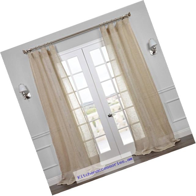 HPD HALF PRICE DRAPES Half Price Drapes SHLNCH-J0106-96 Linen Sheer Curtain, Open Weave Natural