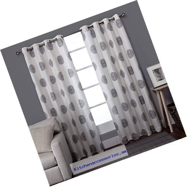 Exclusive Home Curtains Sedgewick Linen Grommet Top Window Curtain Panel Pair, Black Pearl, 54x84