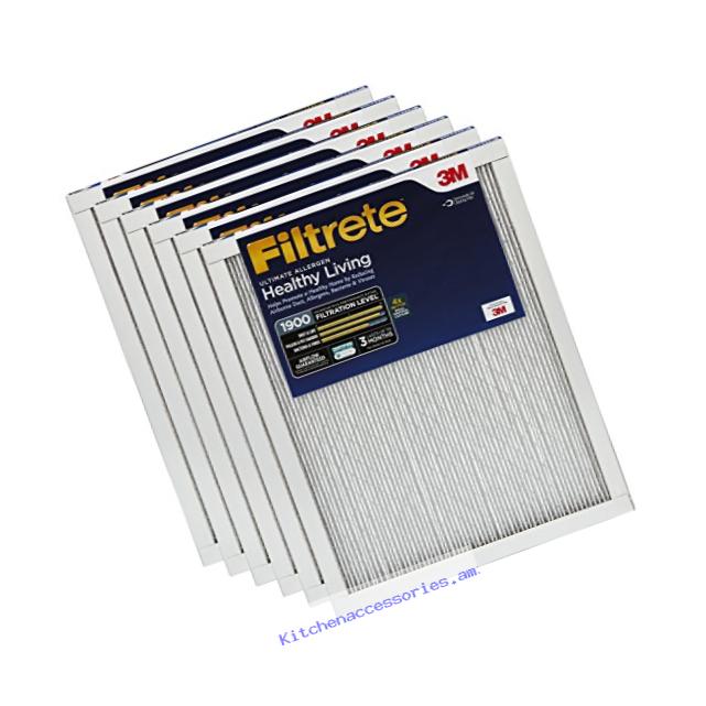 Filtrete Healthy Living Ultimate Allergen Reduction Filter, MPR 1900, 23.5-Inchx23.5-Inchx1-Inch, 6-Pack
