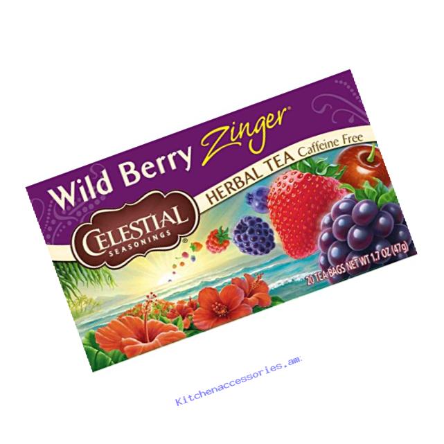 Celestial Seasonings Wild Berry Zinger Herbal Tea, 20 Count (Pack of 6)