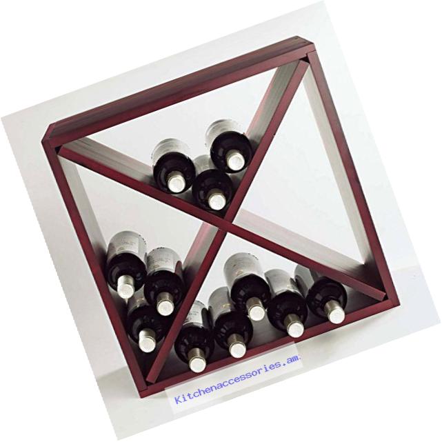 Wine Enthusiast 24 Bottle Compact Cellar Cube Wine Rack (Mahogany),