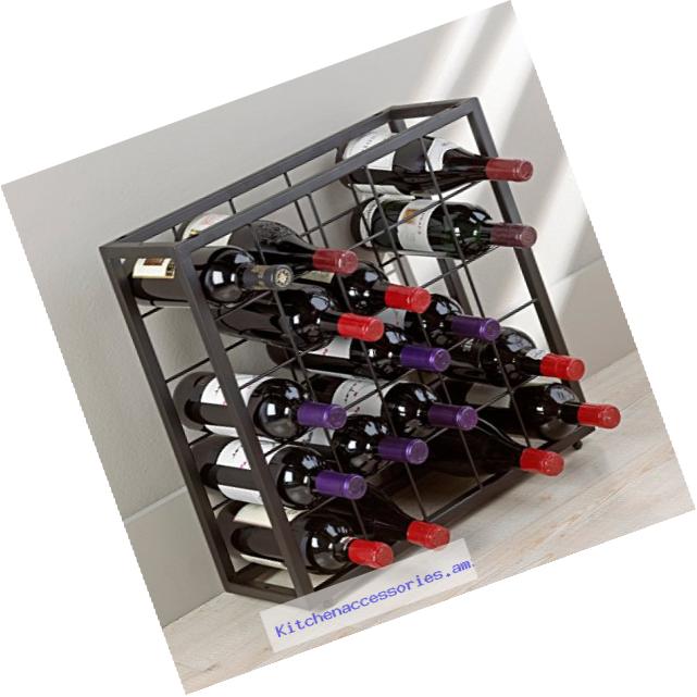 Wine Enthusiast black steel 25 Bottle Stackable Grid