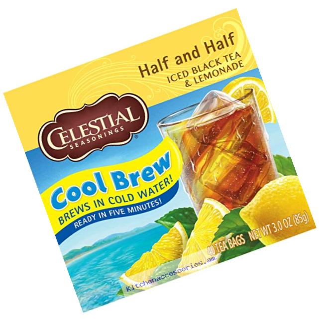 Celestial Seasonings Half & Half Cool Brew Iced Tea & Lemonade, 40 Count (Pack of 6)